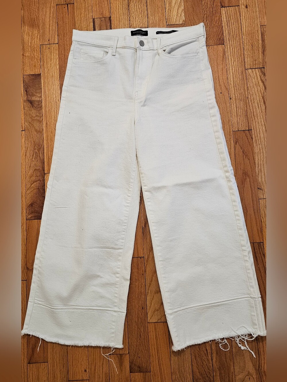 Banana Republic Classic Off White Wide-Leg Cropped Jeans